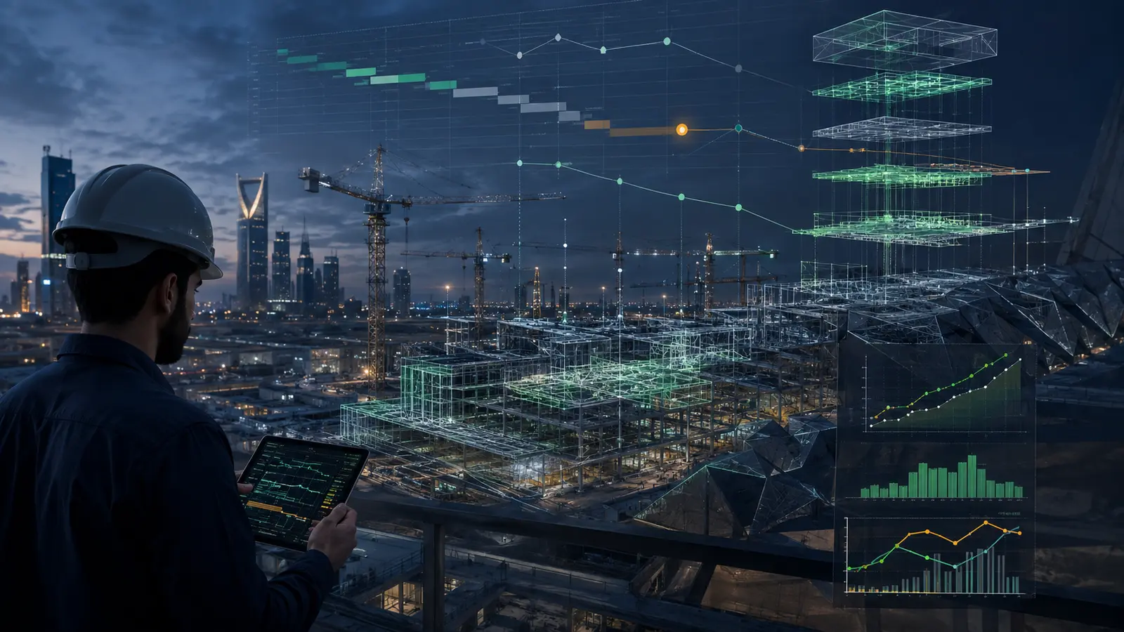 Linked 4D schedule, progress and cost intelligence over a live construction project.